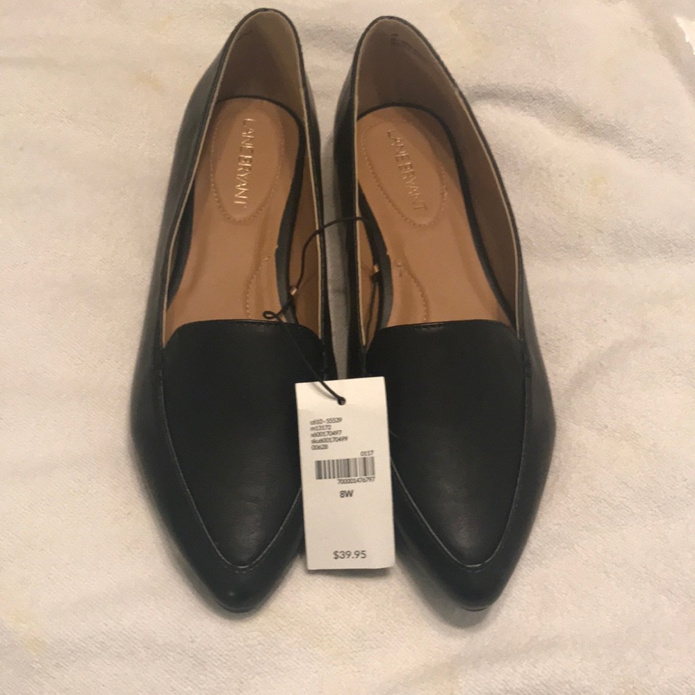 NWT Black Lane Bryant flats size 8W